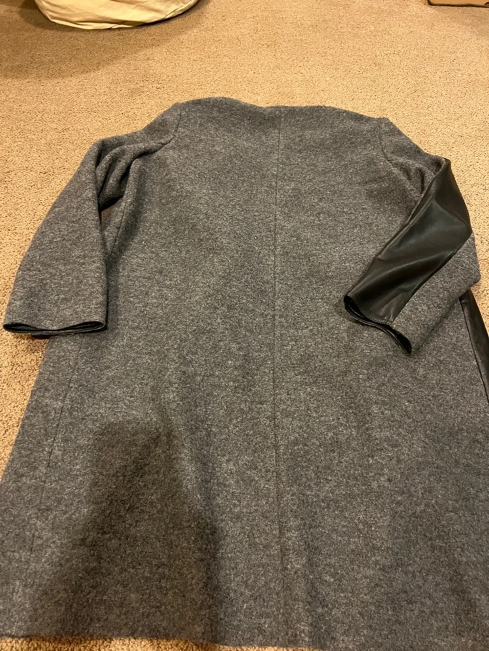 Lafayette 148 gray black leather wool jacket large color smoke - Picture 11 of 11